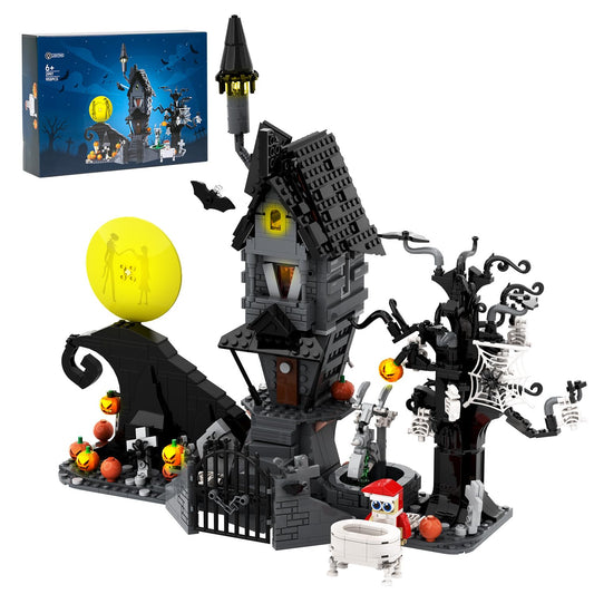 YXMUGXY Horror Haunted House Set featuring Jack's Christmas Tree for imaginative play.