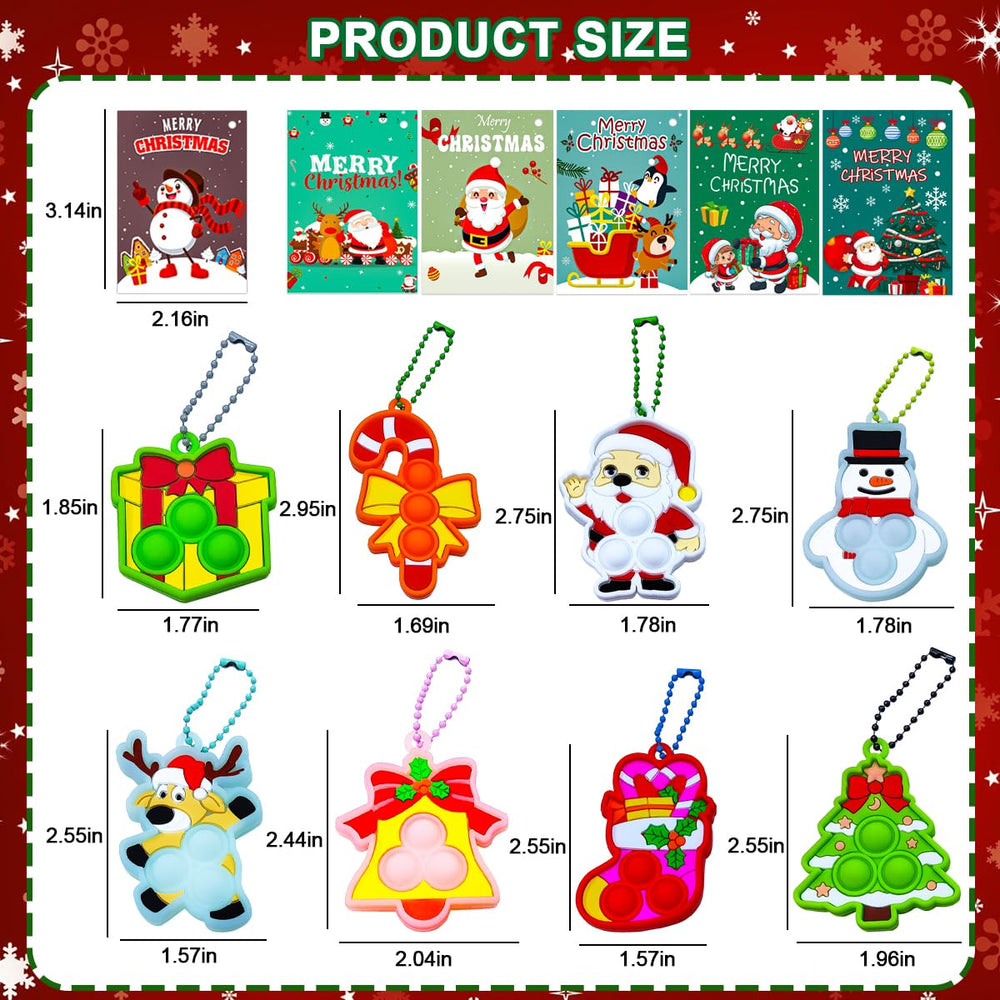 YXOTJHS Pop-It Chain with Cards: ready-to-gift set for holiday classroom exchanges.