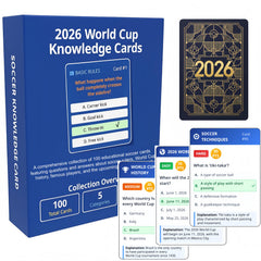 YXYOUNG World Cup trivia cards box front showing a colorful game set for family play.