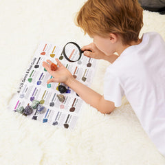 YXZZWL Rock Collection for Kids magnifying glass enhances detailed rock study.