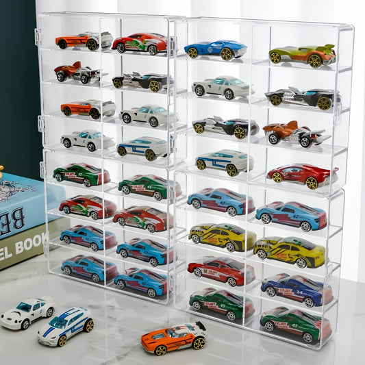 YYDS 1/64 scale display case shows 32 cars in a clear, dustproof box.