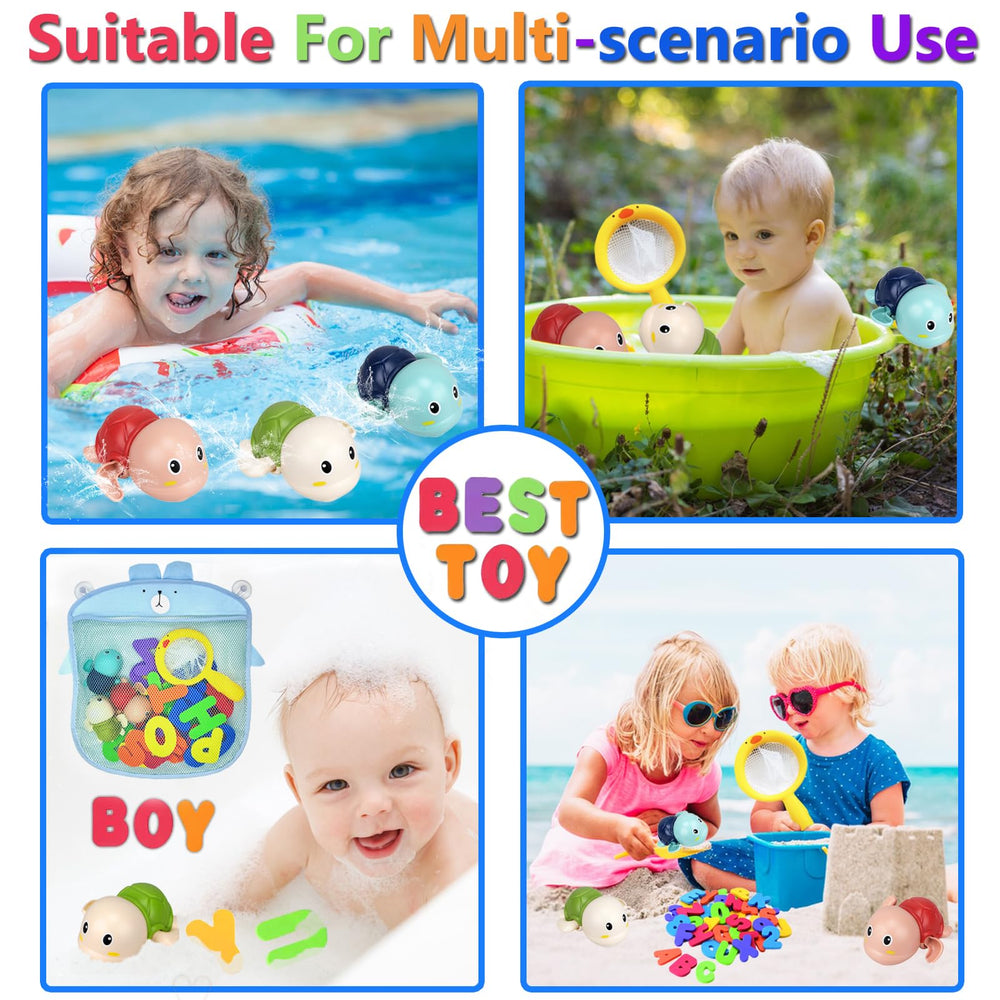 YYMHMF wind-up turtles swimming in water during bath play
