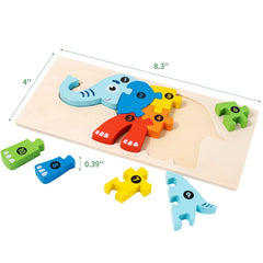 YySiRui wooden animal puzzle crocodile piece promotes hand-eye coordination