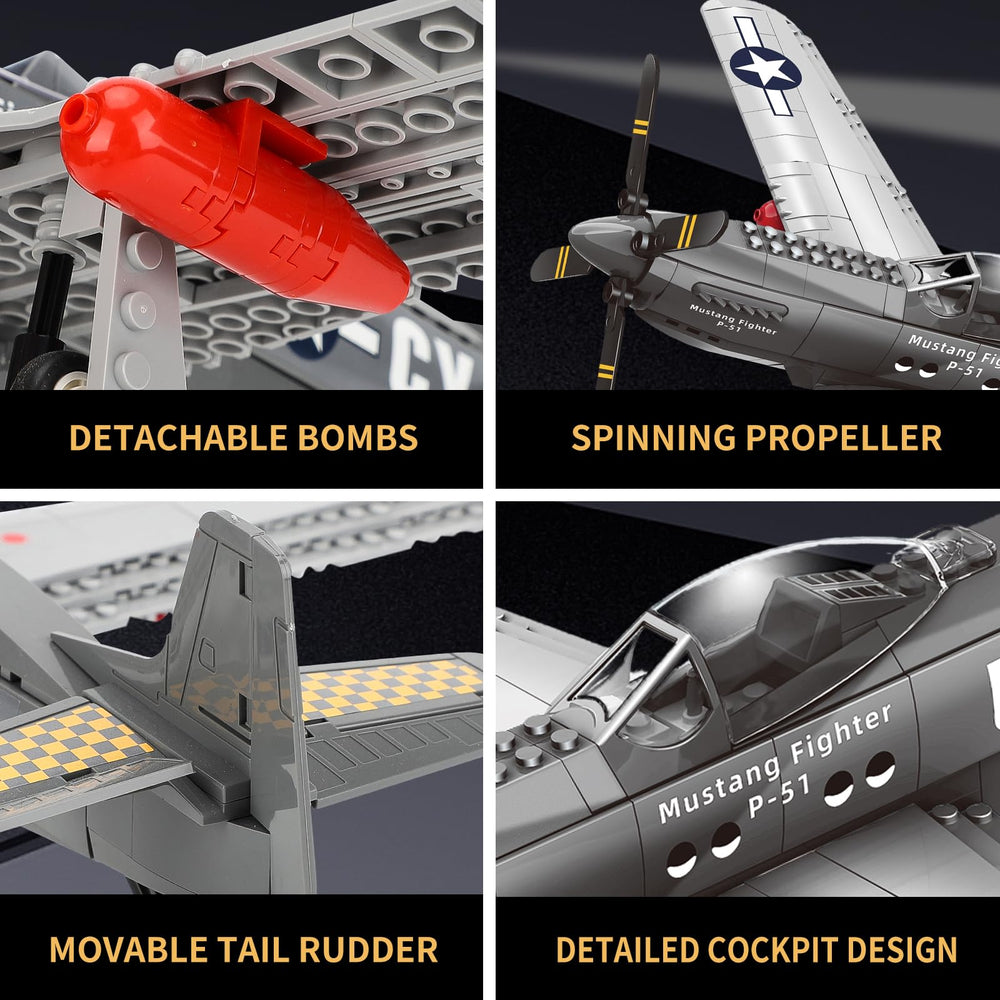 YYKNGYI P51 Mustang model in assembly for hands-on learning and imagination.