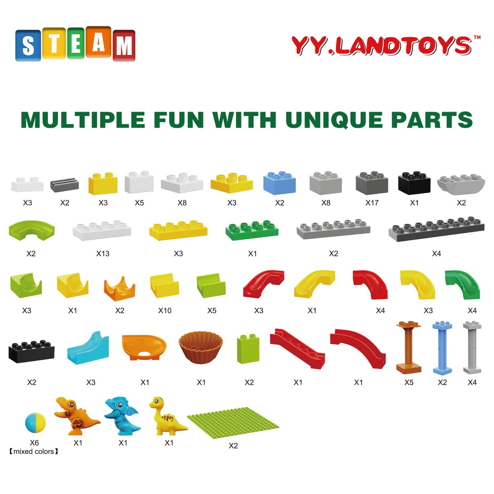 YY LANDTOYS instruction-friendly set simplifies assembly for quick play starts.