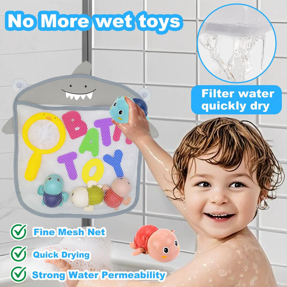 YYMHMF mesh organizer keeps bath toys dry and organized after splash