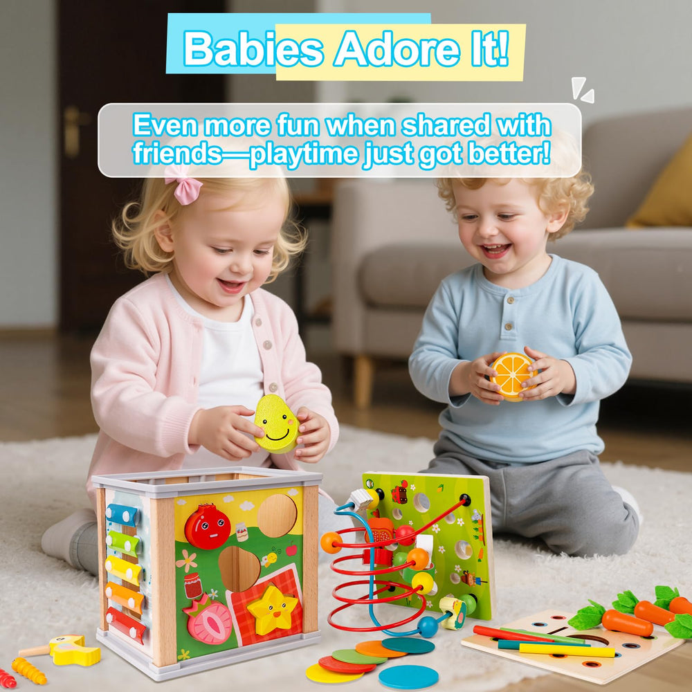 YySiRui wooden activity cube color matching sticks drop for color awareness