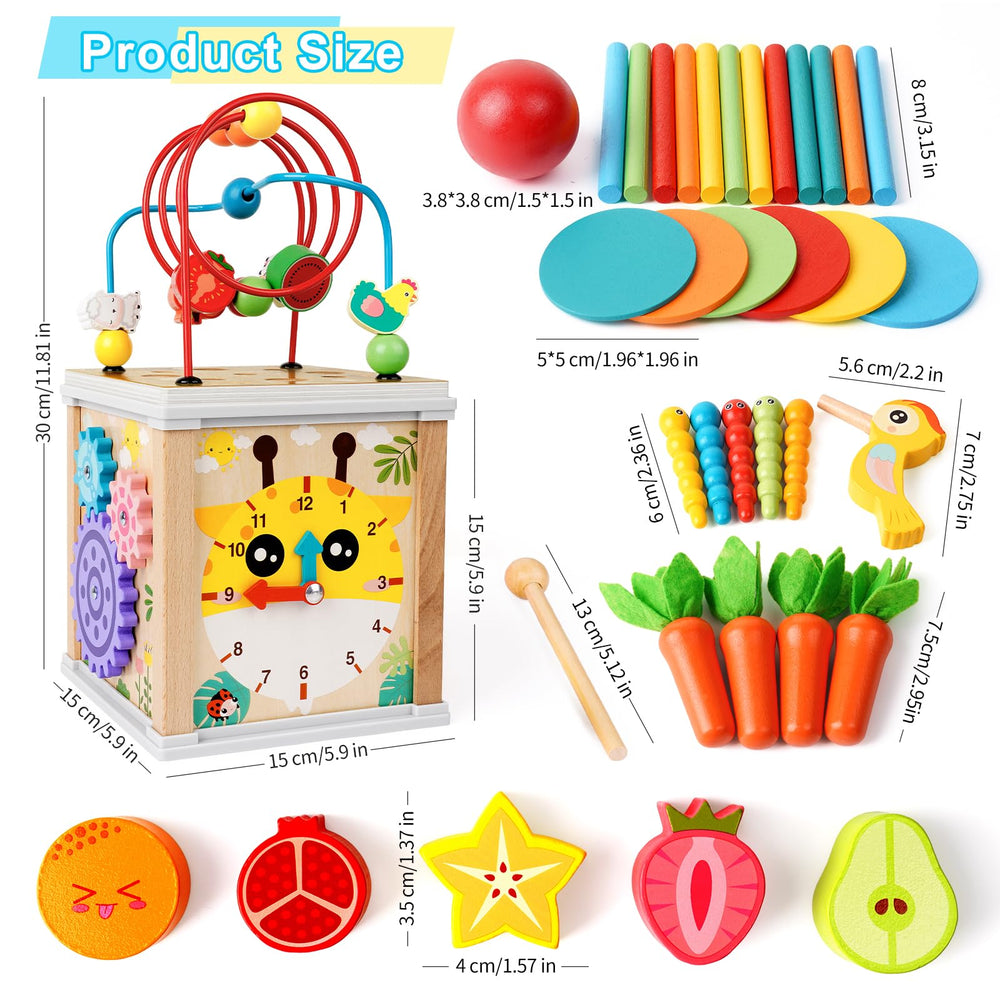 YySiRui wooden activity cube learning clock panel supports time recognition