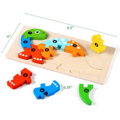 YySiRui wooden animal puzzle elephant: boosts spatial thinking with friendly shapes for toddlers.