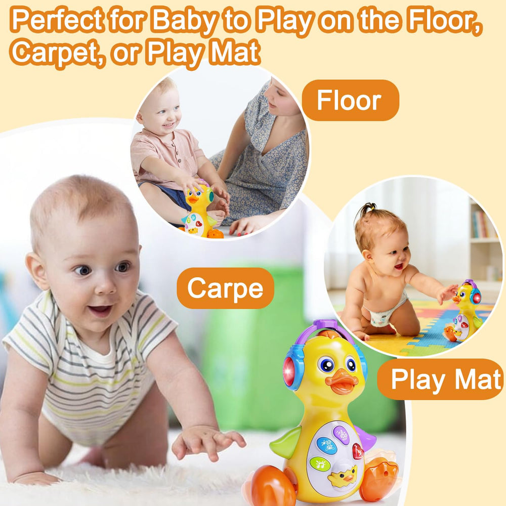 Yzata musical flapping yellow duck infrared sensor helps safe self-directed crawling play.