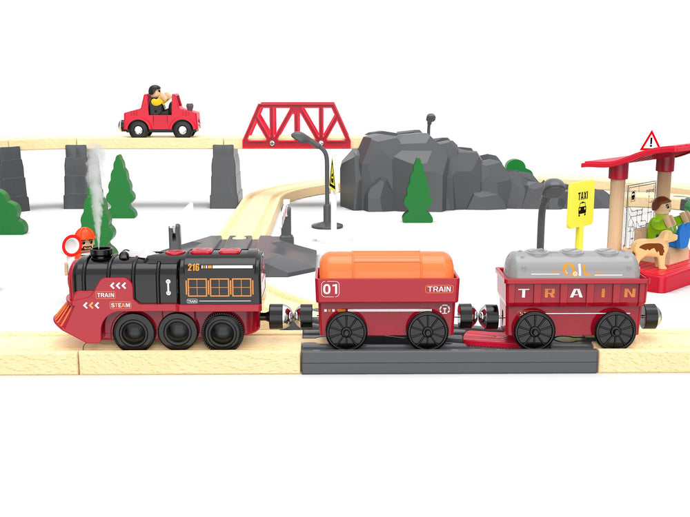 Battery-powered locomotive ready for cordless play