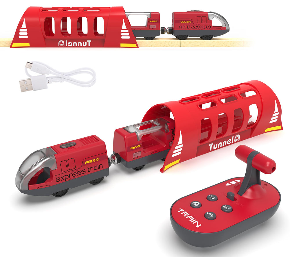 Z MAYABBO remote locomotive on wooden tracks for imaginative play