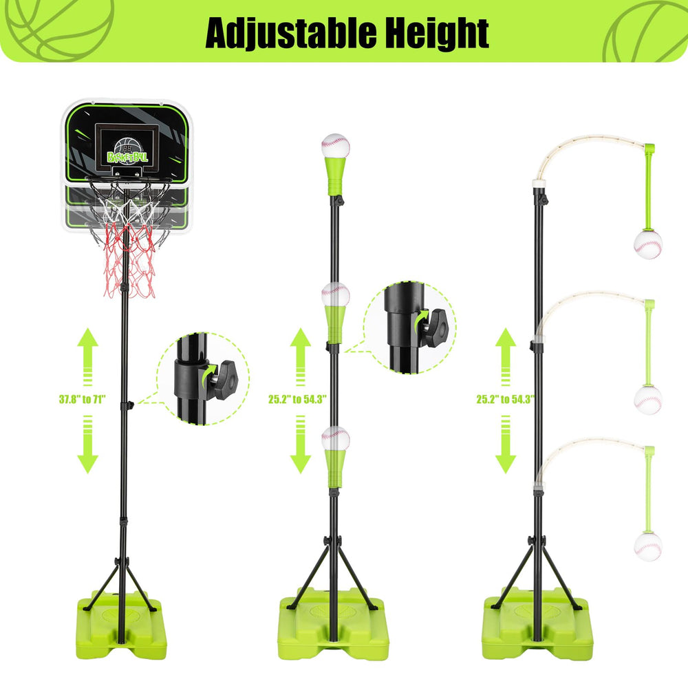 ZACEAC adjustable basketball hoop at 72-4 inches grows with children.