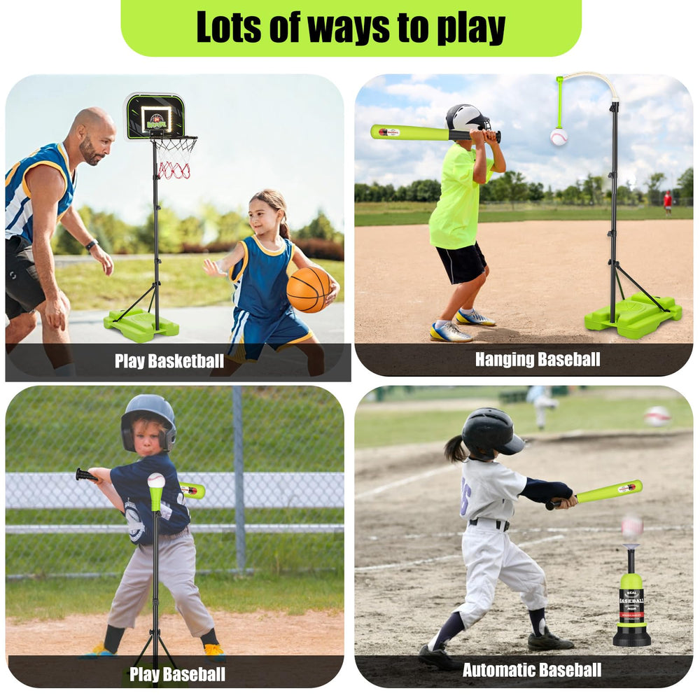 ZACEAC T-ball stand with baseballs supports early hitting and coordination.