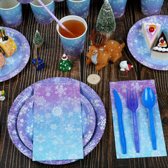 Zachely winter snowflake napkins 4.3x7.9in for quick cleanup