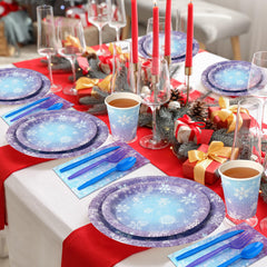 Zachely winter snowflake utensils set for easy serving