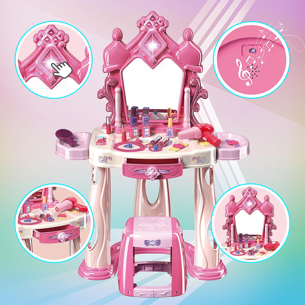 zaddgiuuy dressing table stool provides stable seating for imaginative styling play