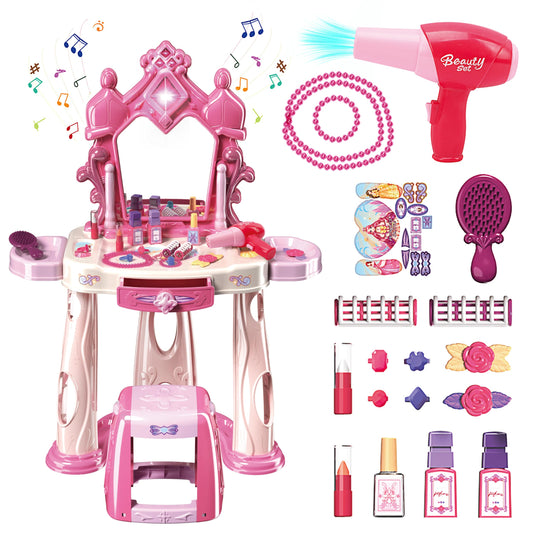 zaddgiuuy makeup table with lights invites bright pretend makeup sessions for kids