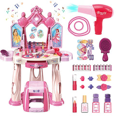 Zaddgiuuy makeup table set with stool for imaginative grooming play.