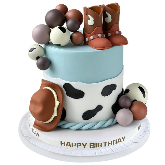 Zafena cowboy hat cake topper adds rustic Western flair.