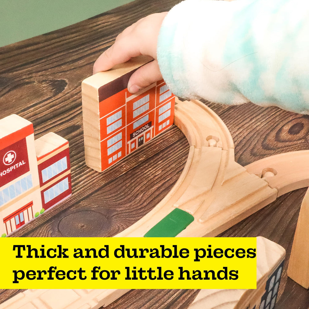 ZANY TRAINS school bus magnet encourages imaginative school routes on Brio-compatible tracks.