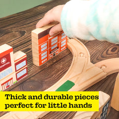 ZANY TRAINS school bus magnet encourages imaginative school routes on Brio-compatible tracks.