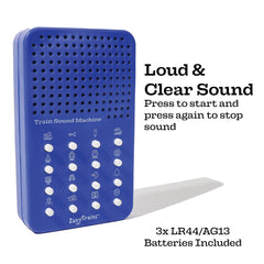 ZANY TRAINS Train Noisemaker battery compartment with included LR44 cells.