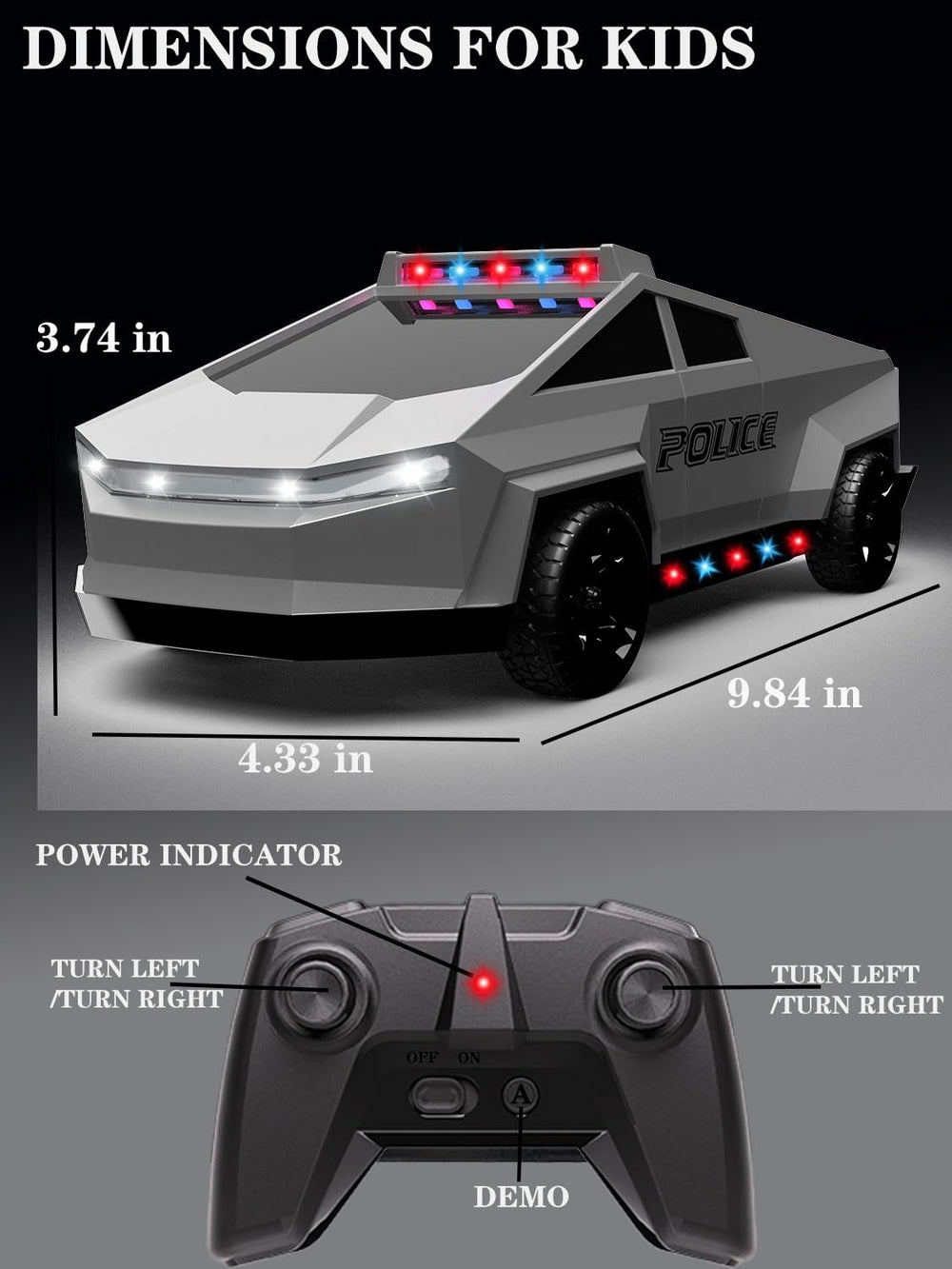 Zappido Cybertruck RC toy durable materials withstand rough, active play