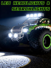 Zappido RC car night headlights illuminate trails for dusk play.