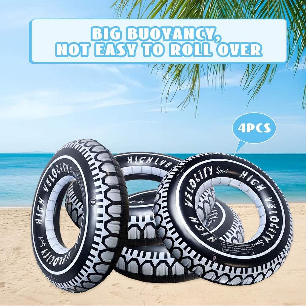 Zaruatu four-pack pool decor tires for summer parties.