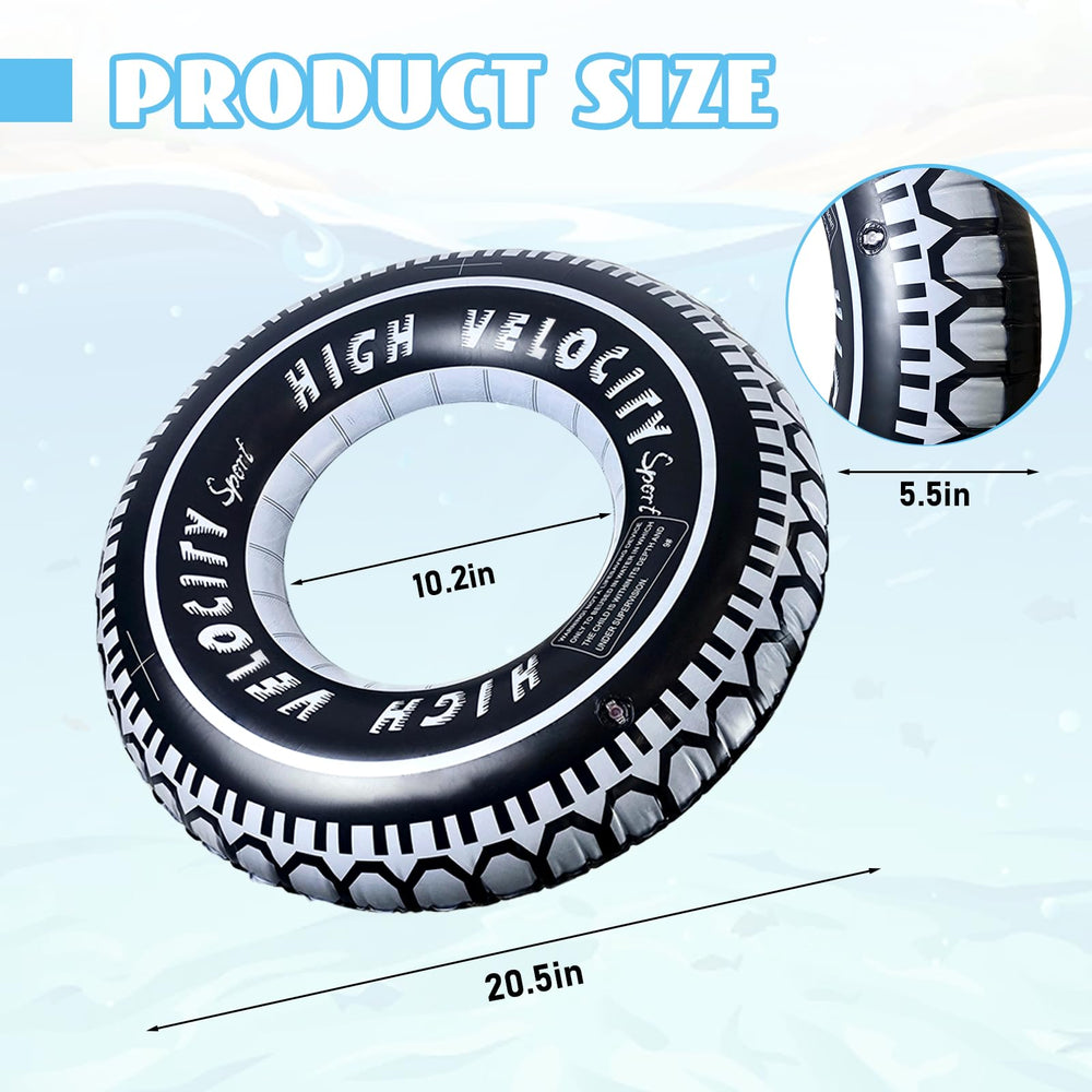 Zaruatu inflatable tire pool float in action for family swimming.