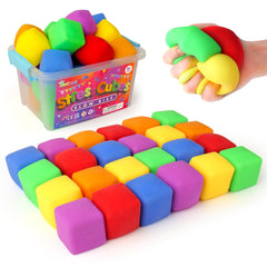 ZaxiDeel 24-pack mini slow-rise stress cubes in a carry box for portable calm