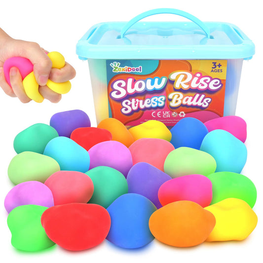 ZaxiDeel squishy stress balls 24-pack bundle for classroom fun and stress relief.