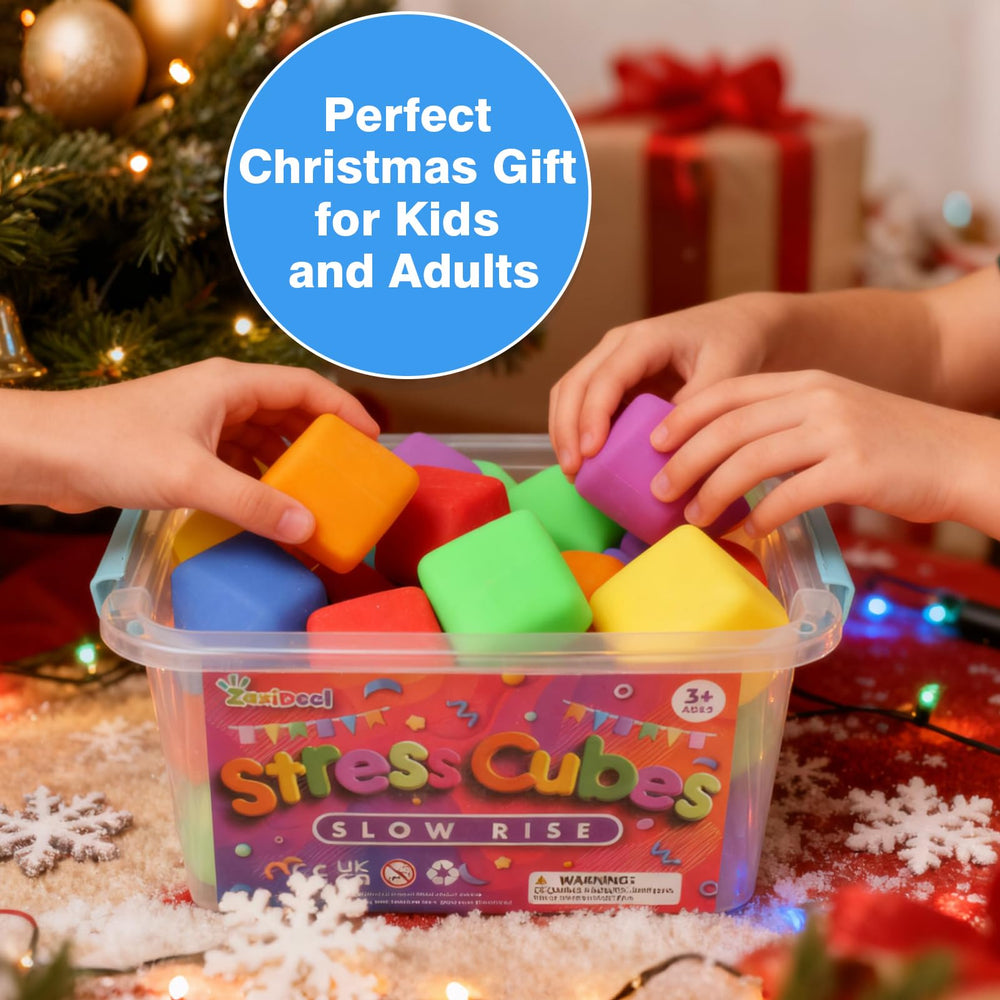 ZaxiDeel stress cubes used for squeezing and on-the-go focus