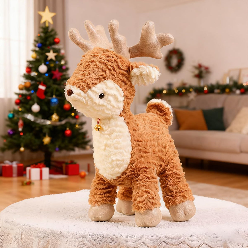 Zaxqerm deer stuffed animal with soft fur, ideal as a cuddly kid-friendly companion.