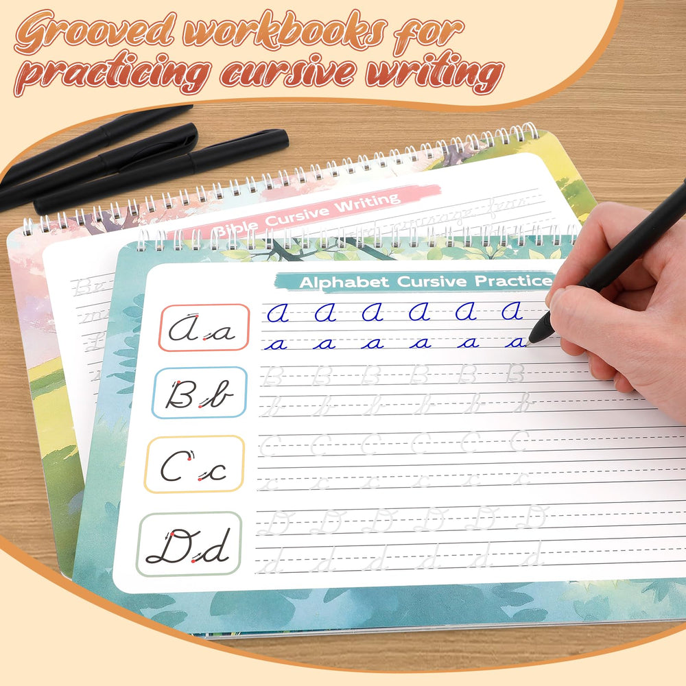Zazopup grooved writing pages showing guided strokes for proper cursive formation.