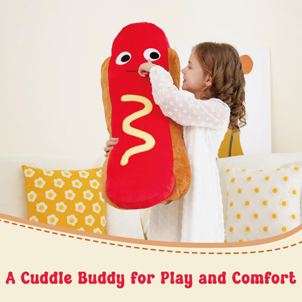 Zctghvy hot dog plush face embroidery adds charm and durability.