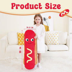 Zctghvy hot dog plush provides lumbar and neck support during relaxation.