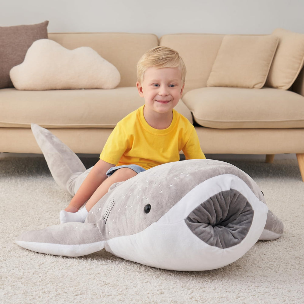 Zctghvy whale shark plush pillow close up shows soft texture