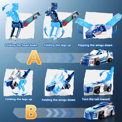 ZDRKWSM collision transforming dinosaur car blue components laid out