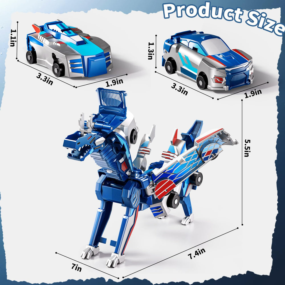 ZDRKWSM collision transforming dinosaur car blue gift-ready packaging for holidays