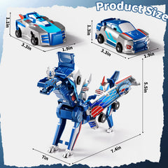ZDRKWSM collision transforming dinosaur car blue gift-ready packaging for holidays