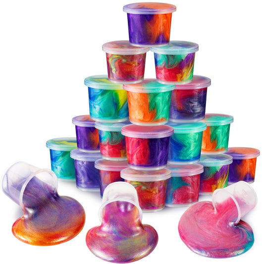 ZDTHNSIAT Galaxy Slime Putty 24pack packaging shows vibrant galaxy swirls for play.
