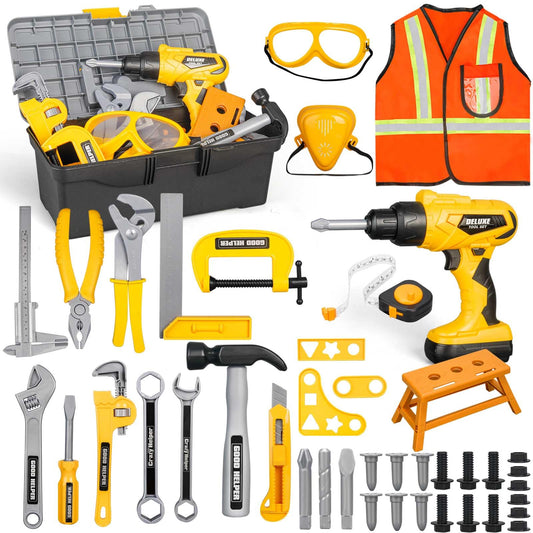 Zealous Toys toolbox open showing 48-piece set for easy cleanup and play