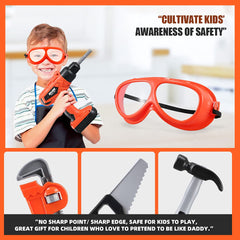 ZEALOUS TOYS safety goggles emphasize kid safety while exploring fix it play.
