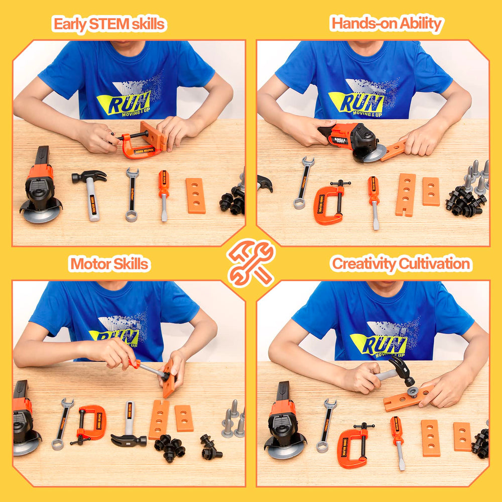 ZEALOUS TOYS Adjustable tool belt with eight pockets for easy storage.