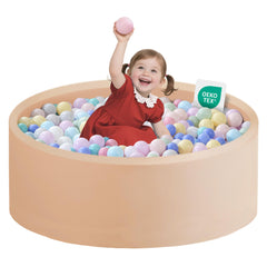 Zedachica ball pit with soft cover closeup for gentle toddler play