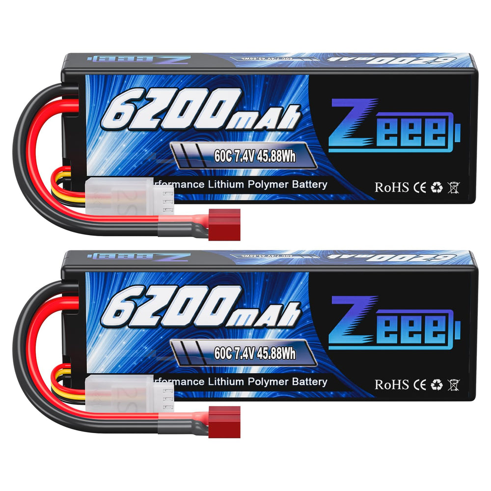 Zeee 2S 6200mAh hardcase LiPo battery with T Connector for reliable power