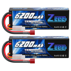 Zeee 2S 6200mAh hardcase LiPo battery with T Connector for reliable power