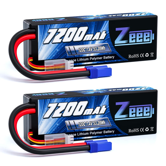Zeee 2S 7200mAh LiPo battery EC5 pack for RC cars